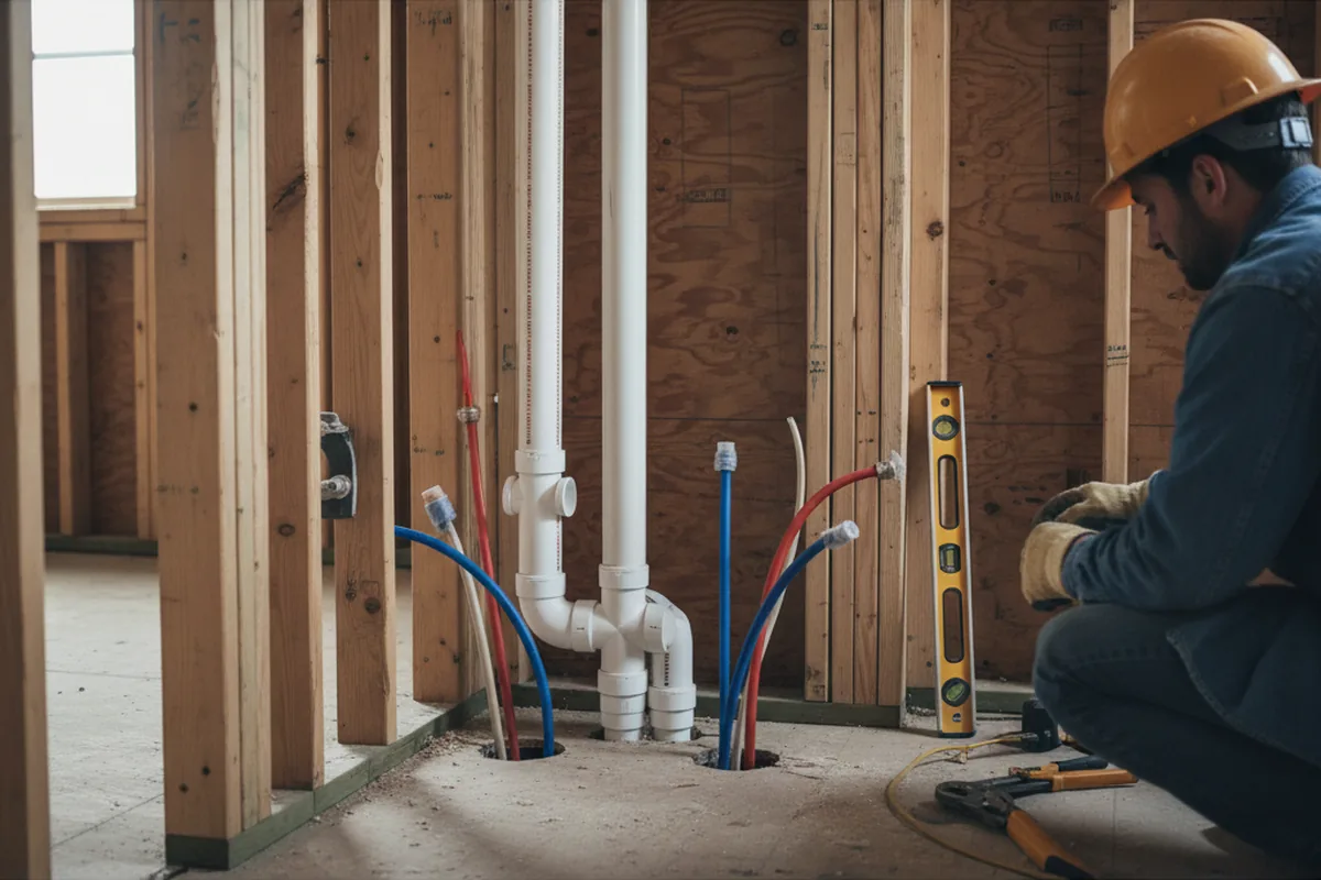 Drain and supply rough-in during Sump Pump Repair in Kilgore